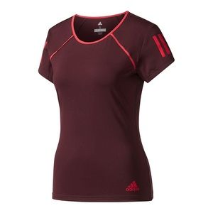 adidas maroon pink club t shirt tennis burgundy